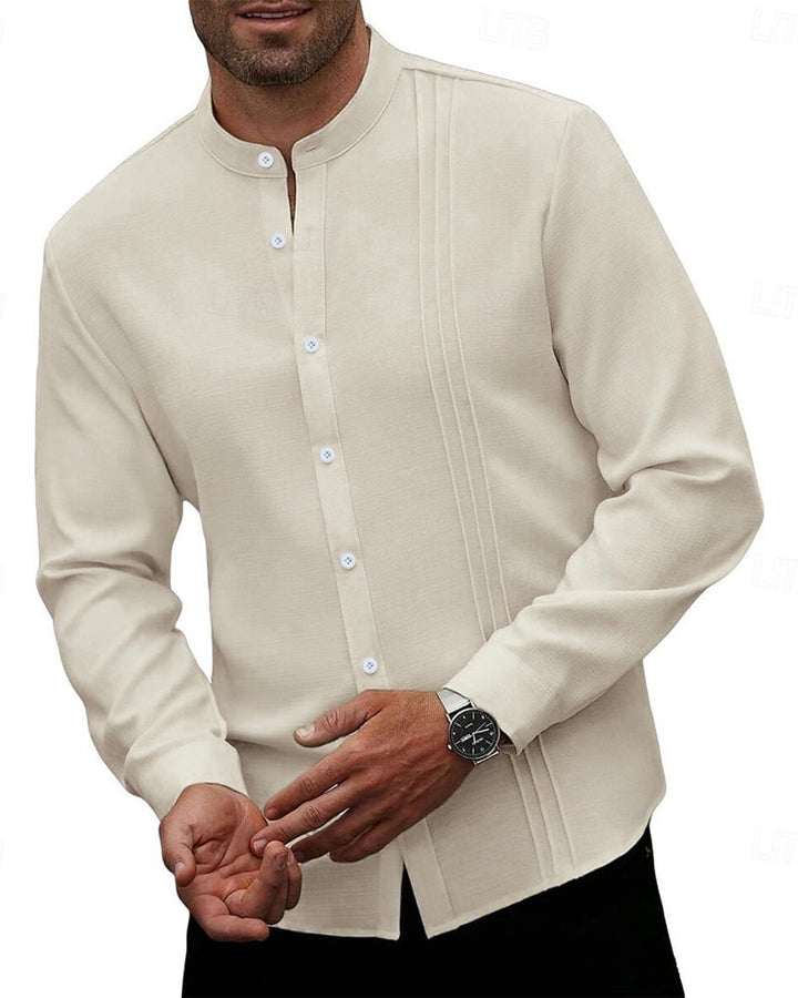 Chemise Hommes Mode Mini Col Mandarin