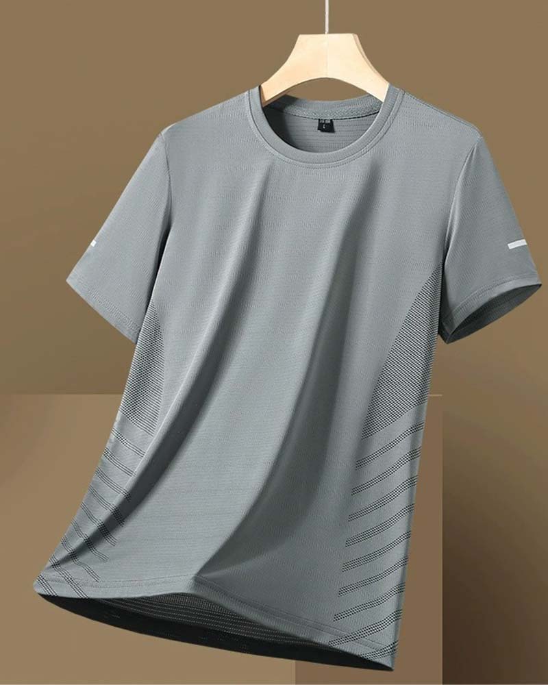 T-Shirt Homme Bande Latérale Soie De Glace