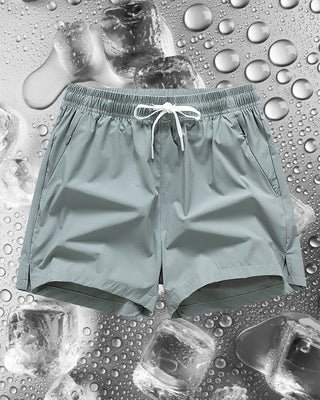 Shorts Hommes Taille Élastique Poche Séchage Rapide Ice-Soie Sport
