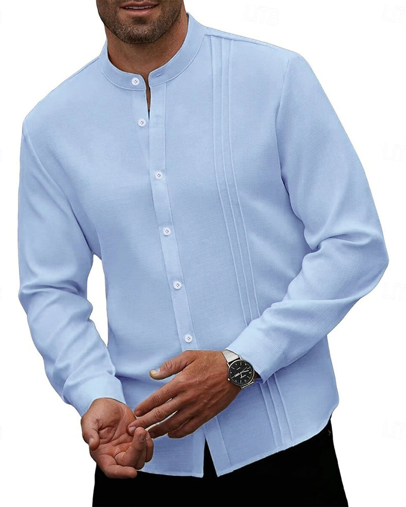 Chemise Hommes Mode Mini Col Mandarin