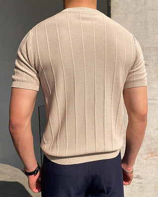 T-shirt Homme Col Rond Manches Courtes Respirant Tricoté