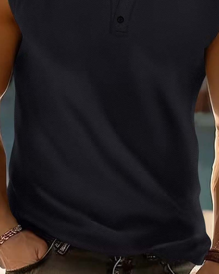 Débardeur Homme Henley Uni Sport