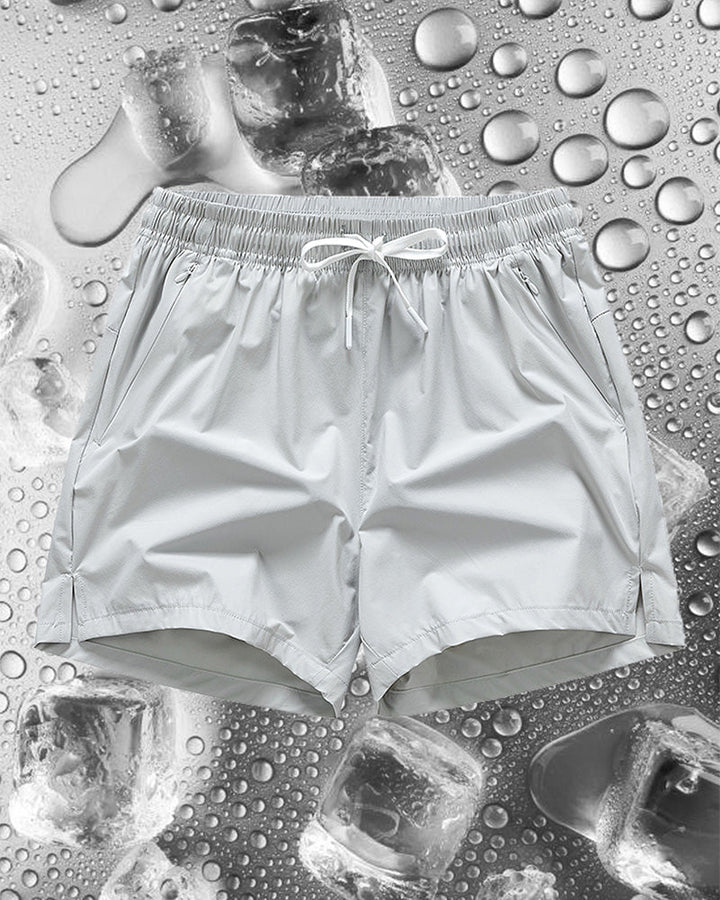 Shorts Hommes Taille Élastique Poche Séchage Rapide Ice-Soie Sport