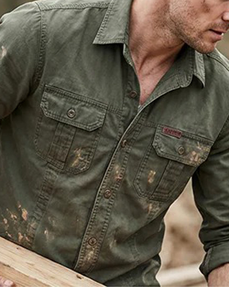 Chemise Homme Vêtement De Travail Poche Unie