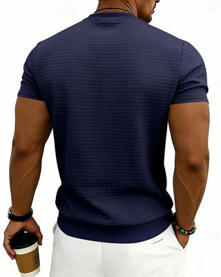 T-Shirt Côtes Col Rond Manches Courtes