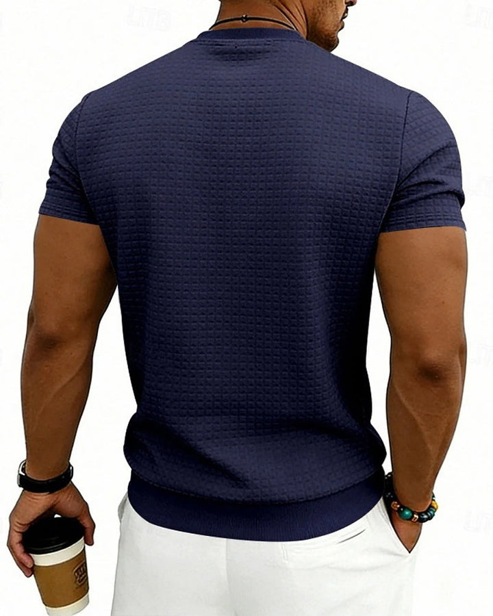 T-Shirt Côtes Col Rond Manches Courtes