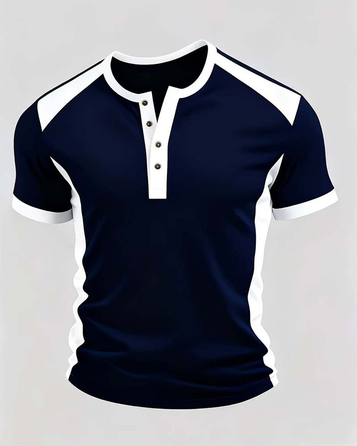 T-Shirt Homme Bloc De Couleur Gaufré