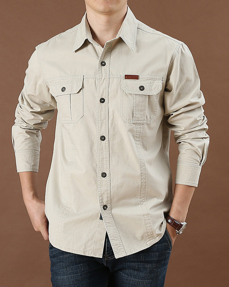 Chemise Homme Vêtement De Travail Poche Unie