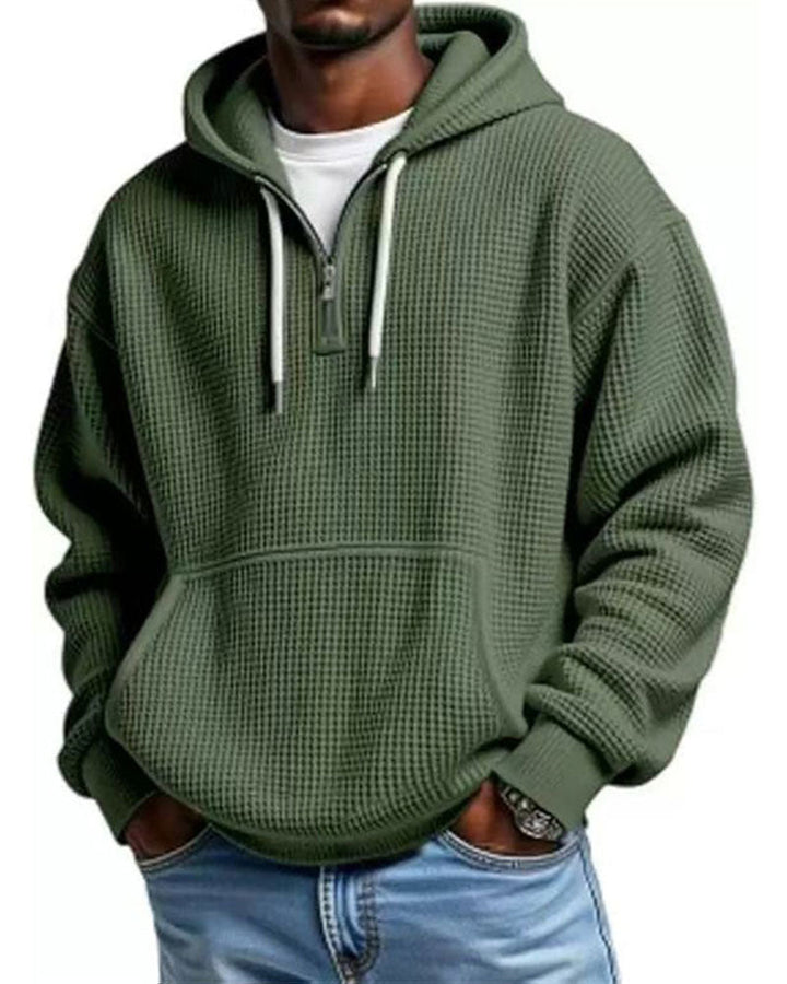 Hoodie Homme Unie Fermeture Éclair Pull