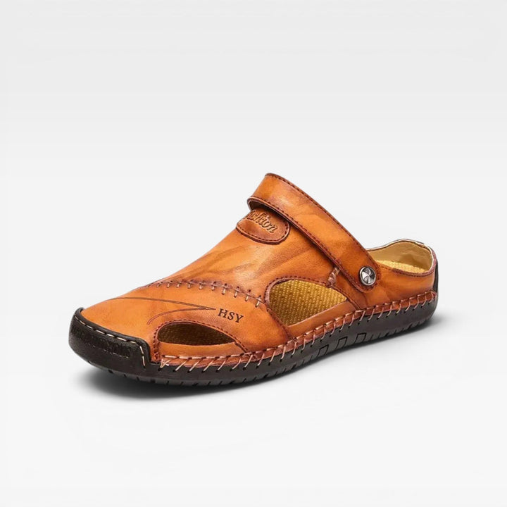 Sandales de pêcheur en cuir pour hommes – Style classique à bout fermé avec boucle réglable