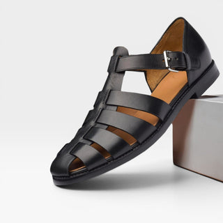 Sandales fisherman en cuir pour hommes – Style estival classique à bout fermé