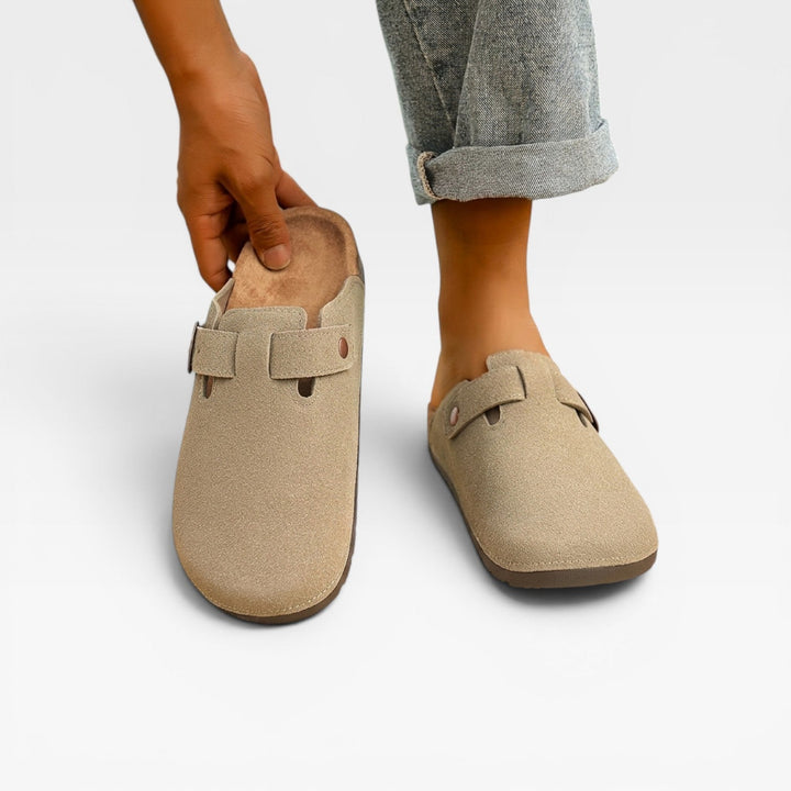 Sabots en liège pour hommes – Mules à enfiler à bout fermé avec boucle ronde