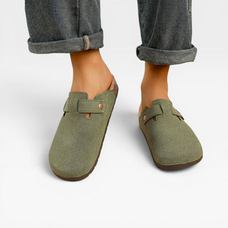 Sabots en liège pour hommes – Mules à enfiler à bout fermé avec boucle ronde