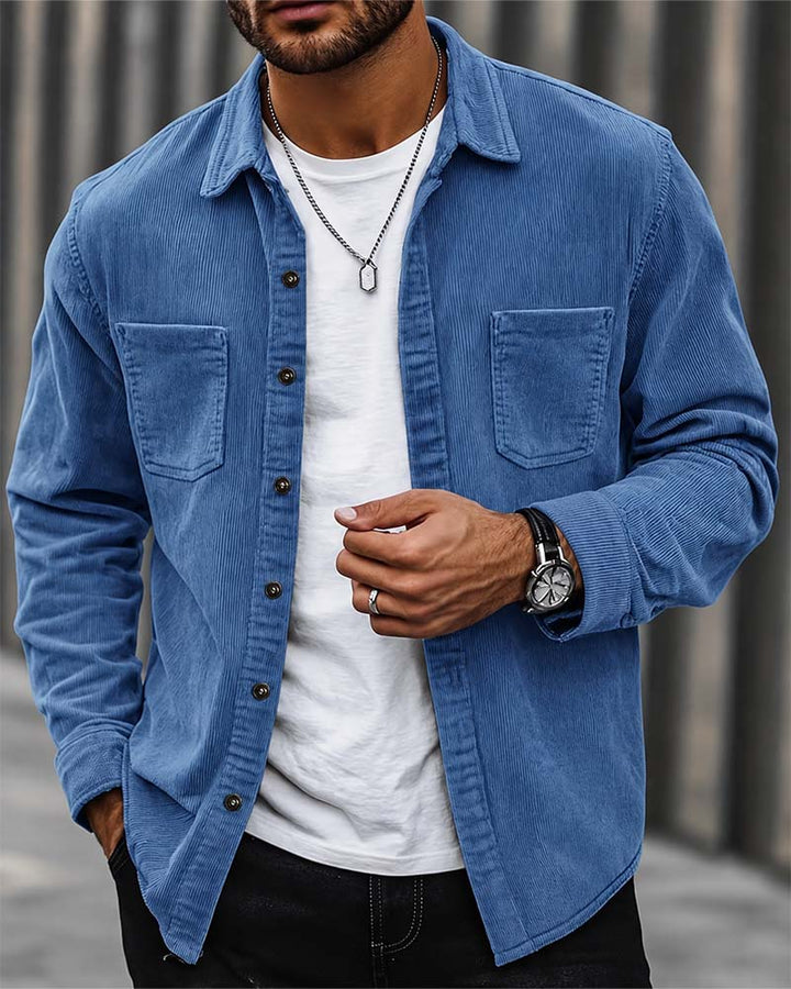 👔 Veste Chemise Décontractée En Velours Côtelé Pour Homme – Texture Classique Rencontre Confort Quotidien