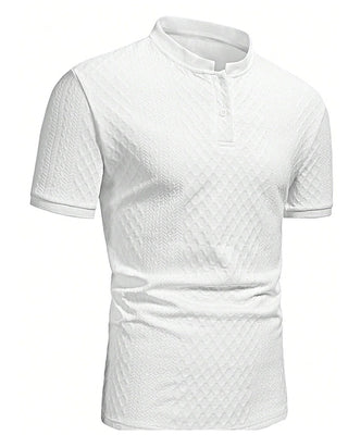 T-Shirt Homme Jacquard Col Dressé
