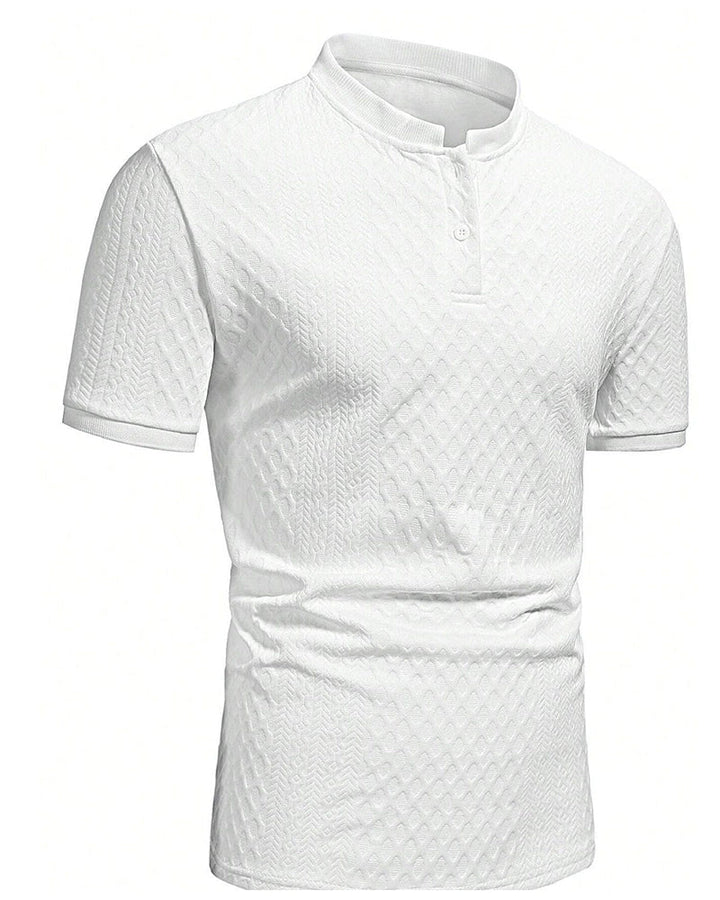 T-Shirt Homme Jacquard Col Dressé