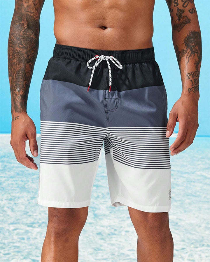 Shorts Homme À Bloc De Couleur Rayé Plage