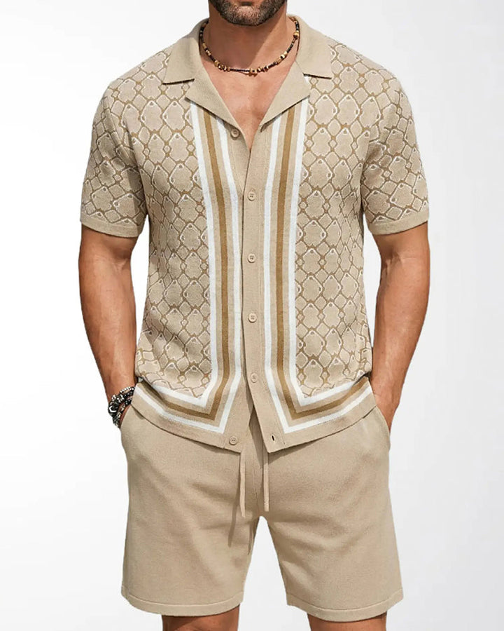 Ensemble Cardigan Manches Courtes Et Short Deux Pièces