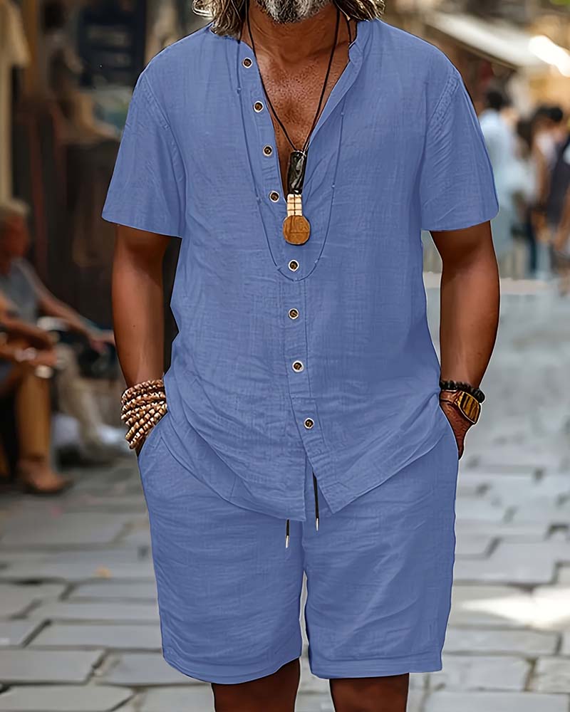 Ensemble Hommes Chemise Manches Courtes Et Short