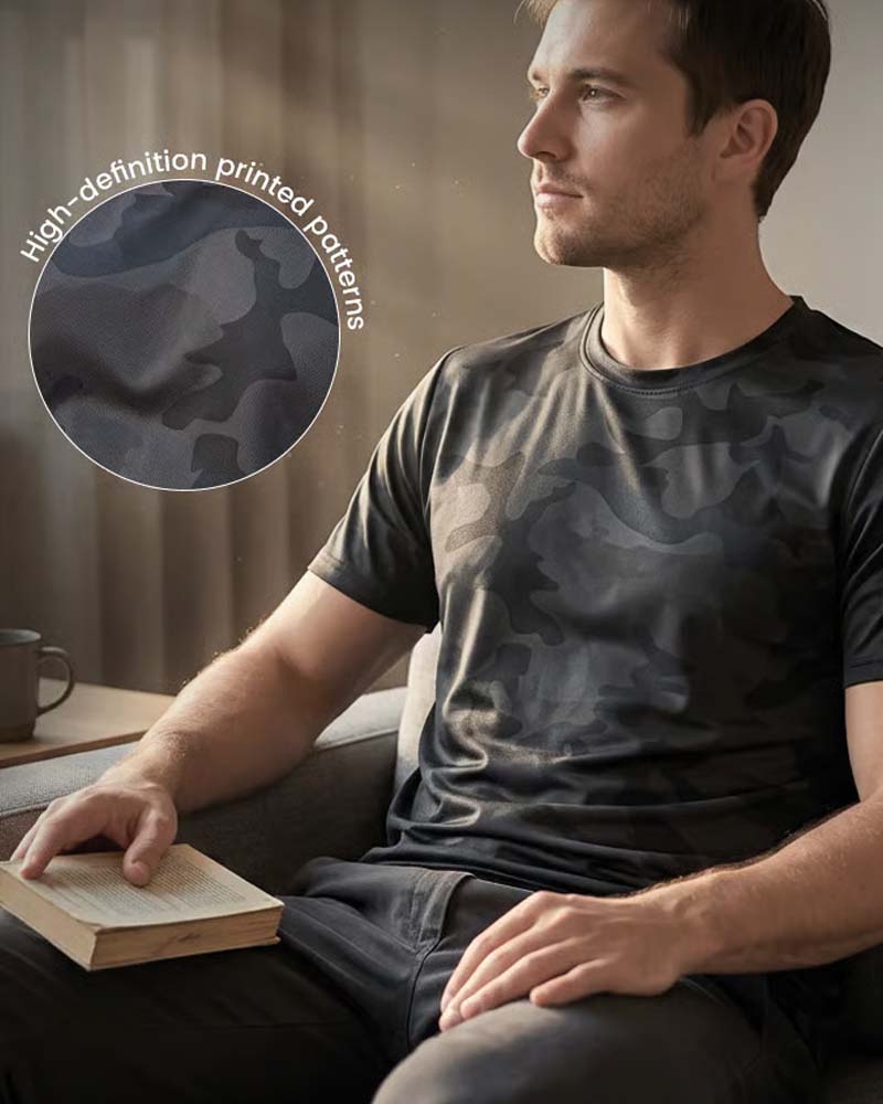 T-Shirt Camo Manche Courte Homme