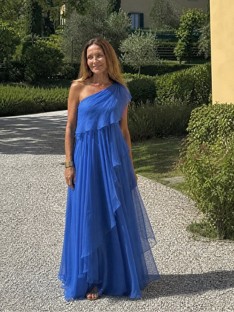 Agnès | Robe Longue Asymétrique à Volants