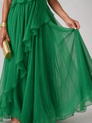 Agnès | Robe Longue Asymétrique à Volants