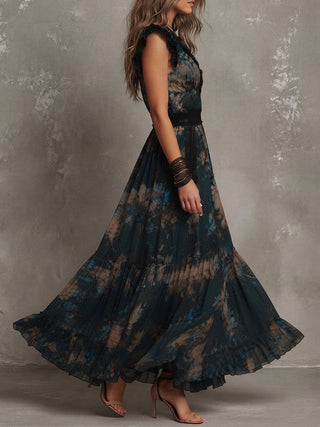 Angèle | Robe Longue Superposée Fleurie