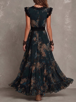 Angèle | Robe Longue Superposée Fleurie