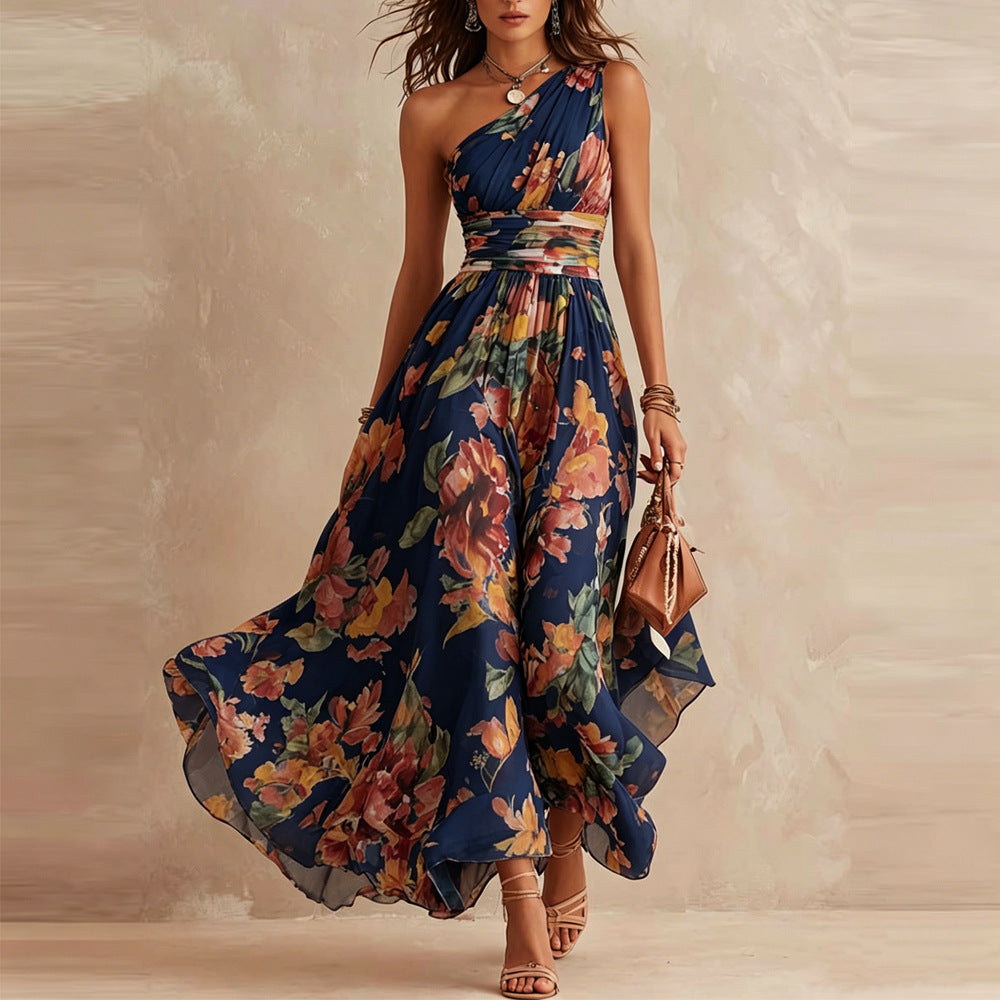 Félicie | Robe Maxi Asymétrique en Mousseline