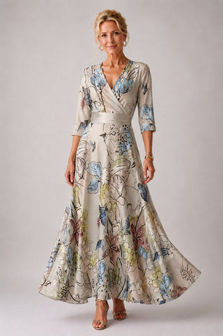Julie | Robe Fleurie à Manches 3/4