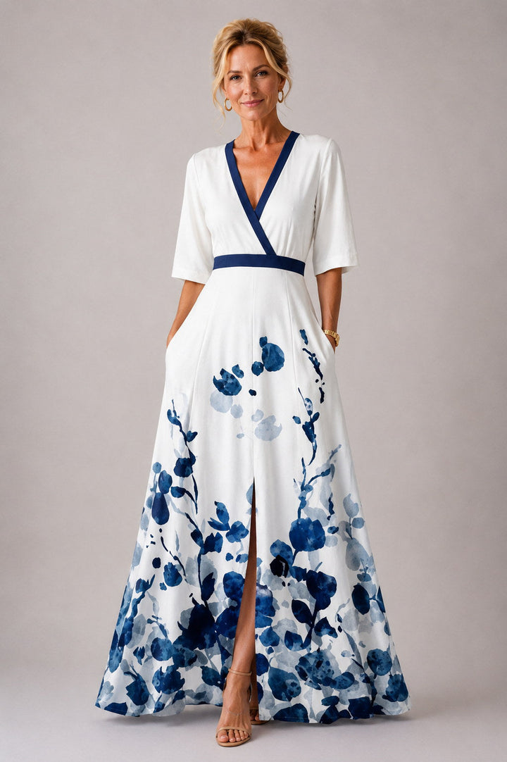Julie | Robe Fleurie à Manches 3/4