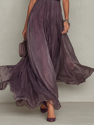Myriam | Robe Longue en Mousseline et Dentelle