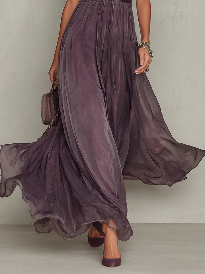 Myriam | Robe Longue en Mousseline et Dentelle