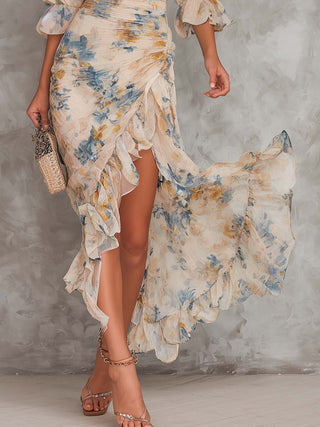 Romane | Robe Longue Mousseline Imprimée