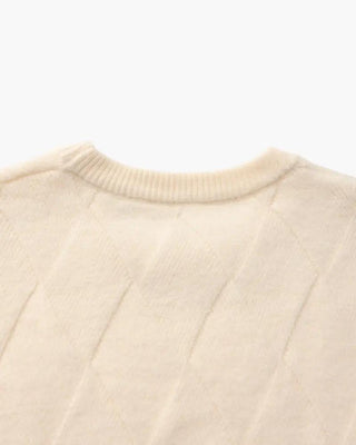 Pull à col rond en tricot diamanté