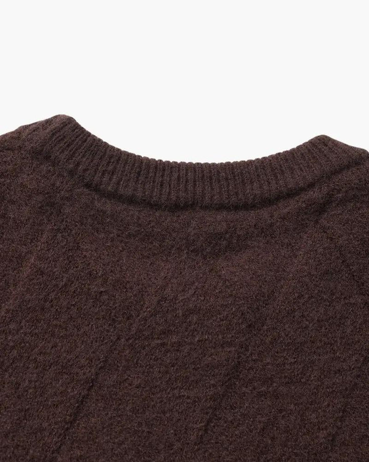 Pull à col rond en tricot diamanté