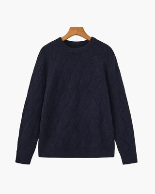 Pull à col rond en tricot diamanté