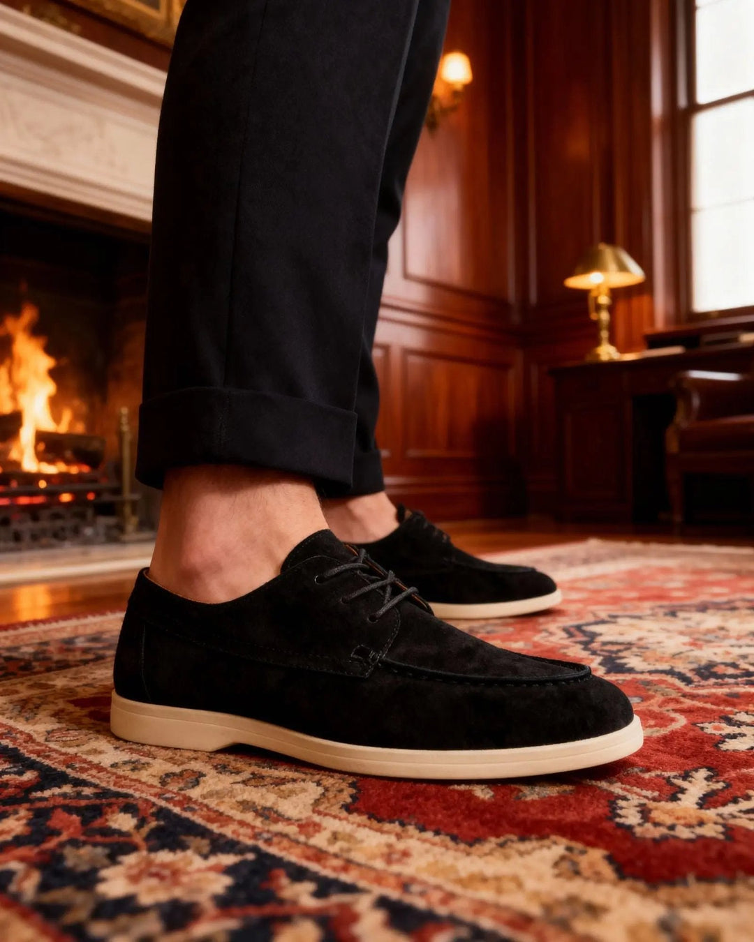 Chaussures en daim à lacets haut de gamme